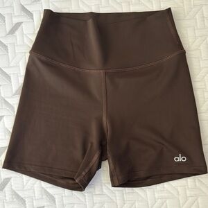 ALO Yoga Brown Bike Shorts High-Waist Performance
